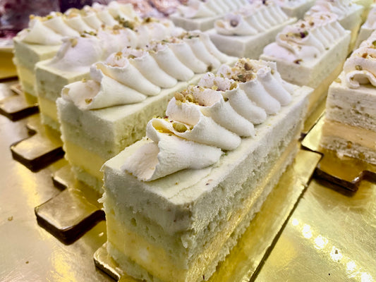 Mango Pistachio Mousse Slice