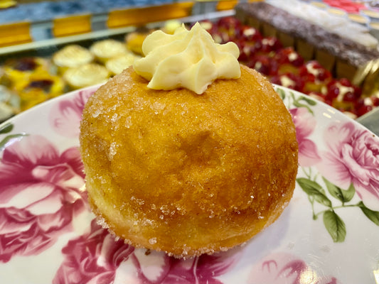 Bomboloni with Vanilla Custard (Italian Donuts)