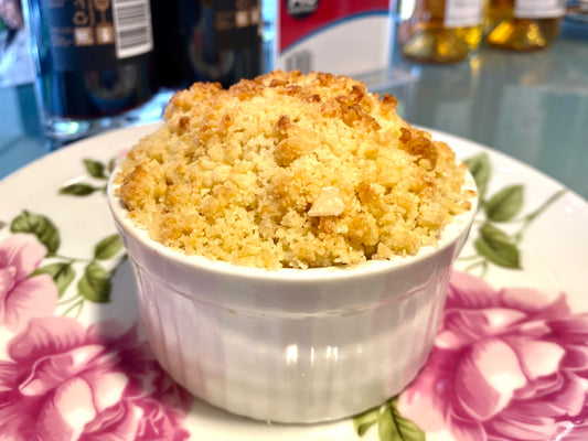 Egg Free Apple Rhubarb Crumble