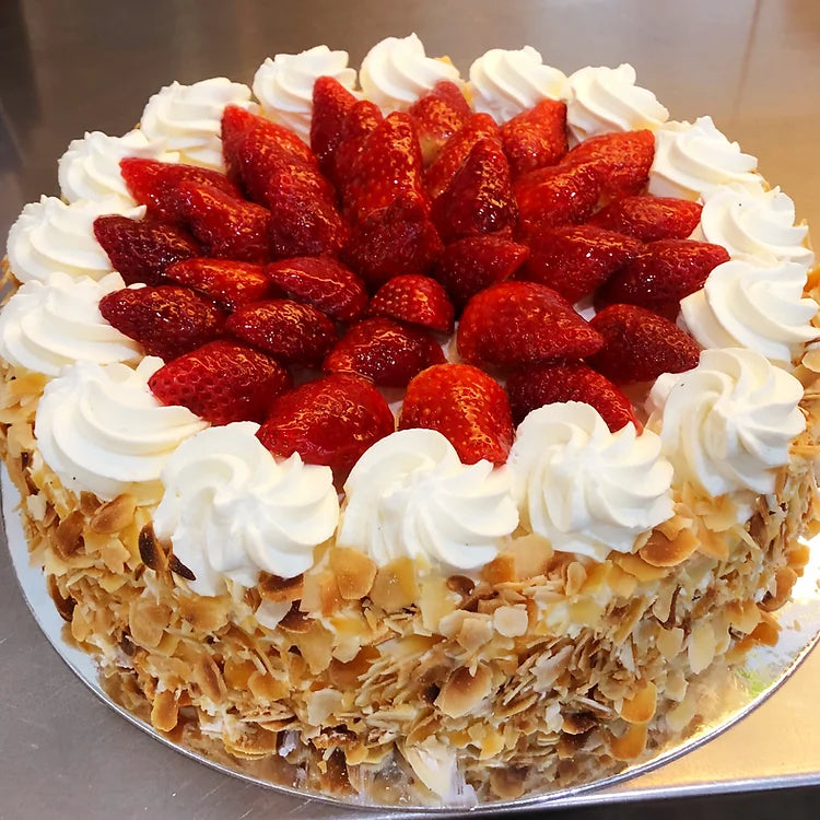 Raccosta Rectangle Strawberry Torte without nuts 14”