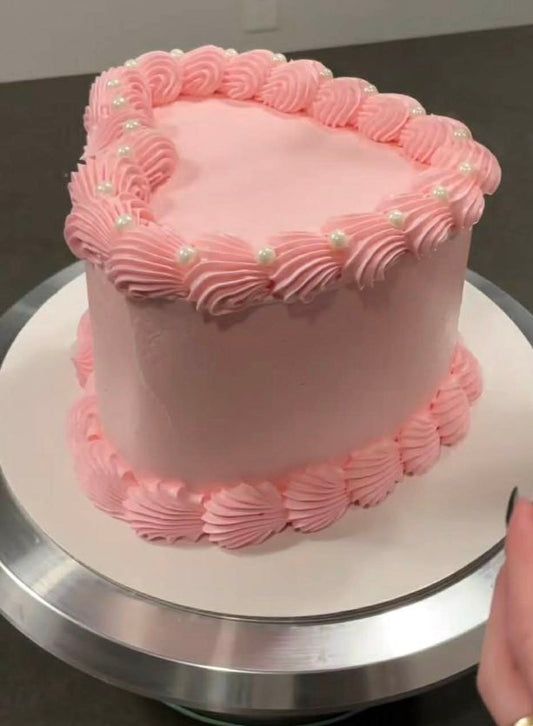 Pink Red Velvet Heart Cake